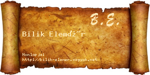 Bilik Elemér névjegykártya
